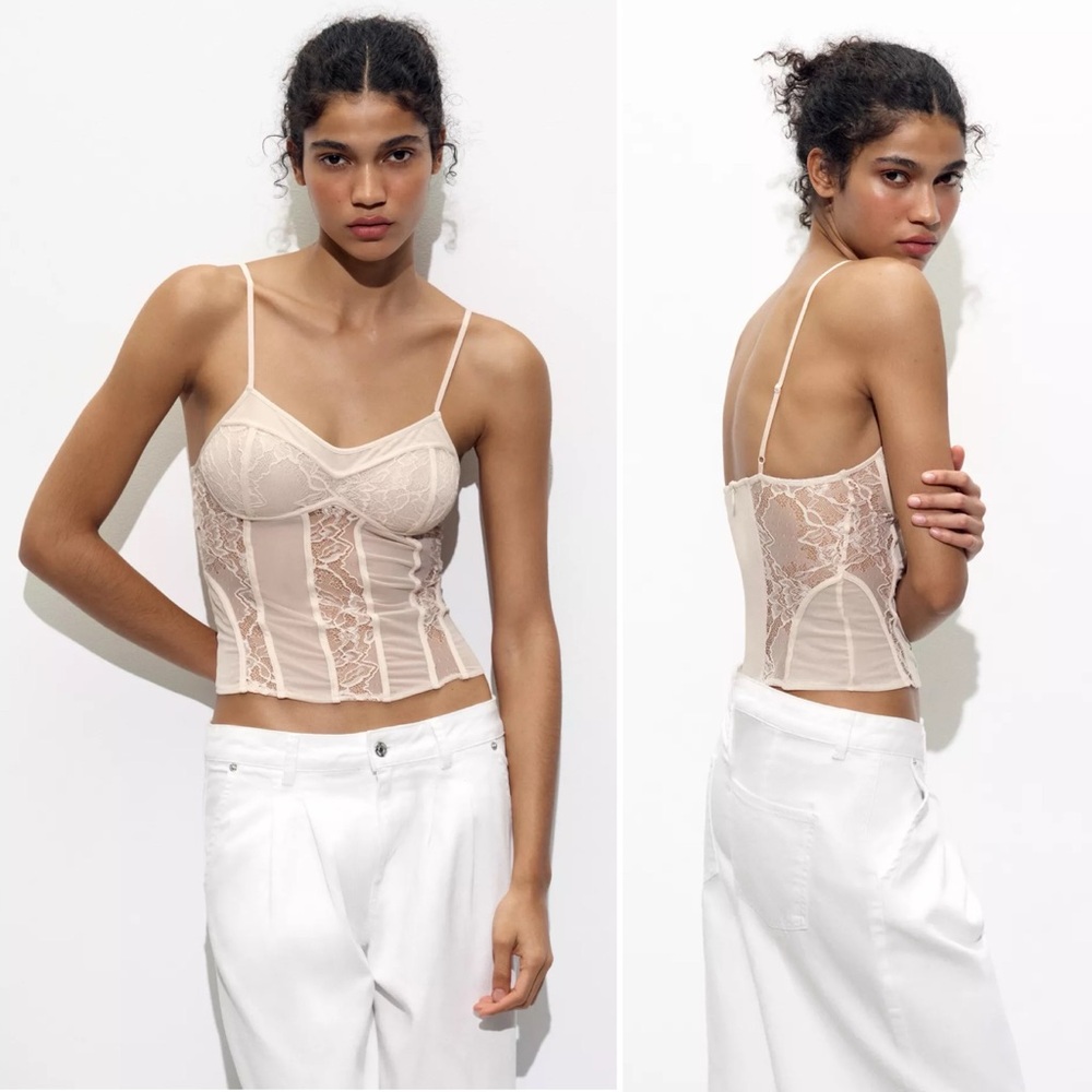 ZARA LACE CORSET STYLE TOP